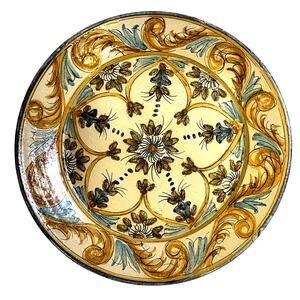 Olaria de Almancil Algarve Portugal Vintage Terra Cotta 14" Hand Painted Charger